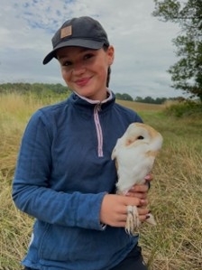 Sophie Jackson with barn owl